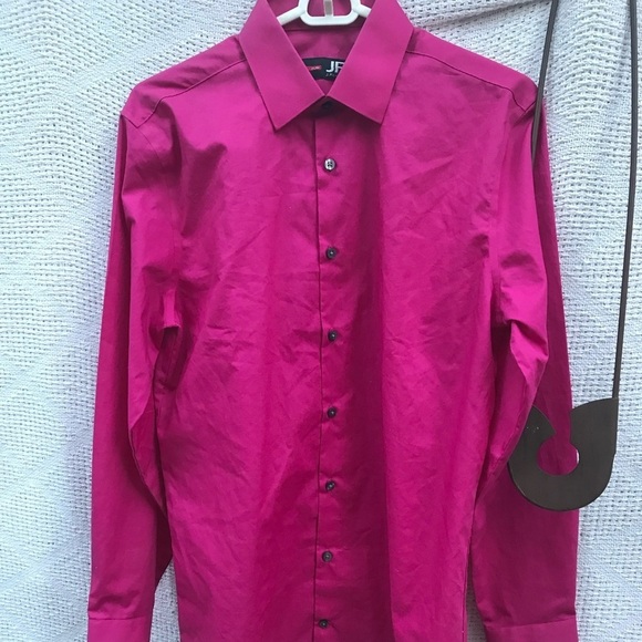 J.‎ Ferrar Slim Cut Dress Shirt Pink Medium - Picture 2 of 8